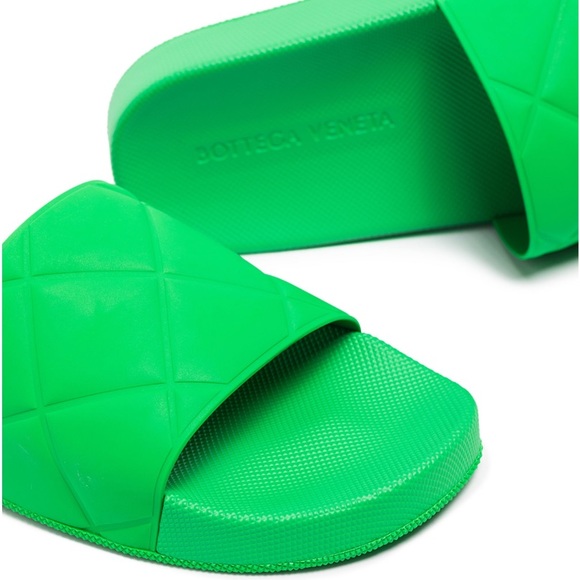 Bottega Veneta Intecciato Matte Rubber Slides Grass Green sz 38 - Picture 3 of 14